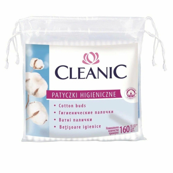 Палочки ватные Cleanic гигиенические F-160 пакет 160шт