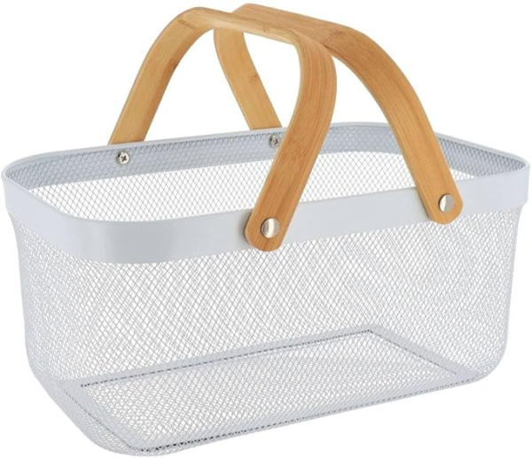 Корзинка с ручкой Tendance 19,5х39х25 см сетка, белый 8861100