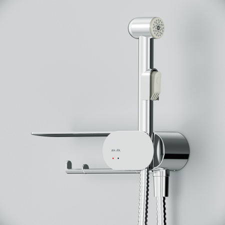 Гигиенический набор AM.PM F0202600 Like, со смесителем для душа с полкой, хром, шт.,