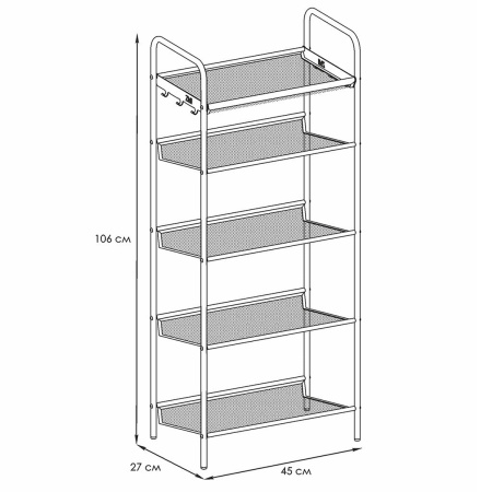 Полка для обуви ЗМИ Женева 15 5 полок, белая