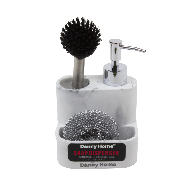 Диспенсер для моющего средства с подставкой для губки и щетки DH 11,2х9,5х16,5см ZYB221