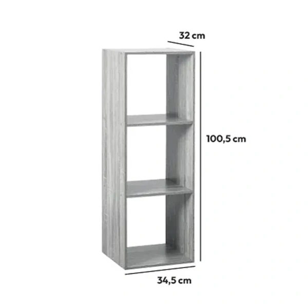 Полка 5Five Mix 3-х ярусная дерево, серый 138907A