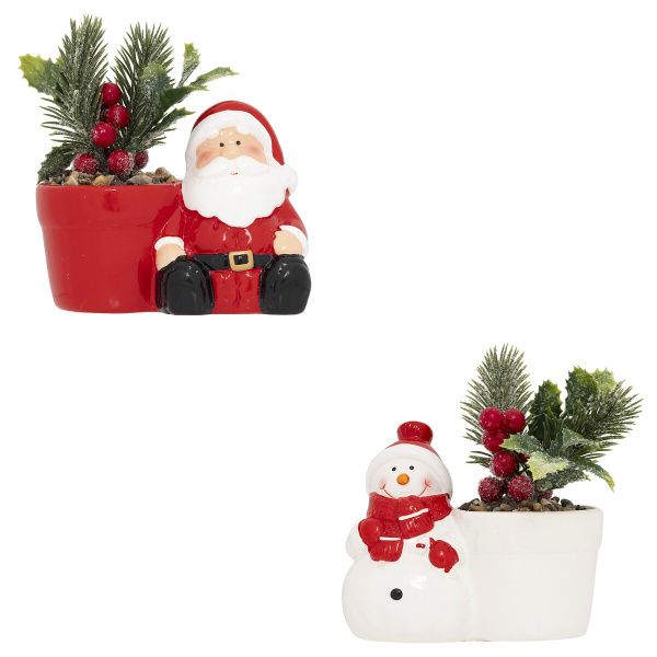 Фигура декоративная Feeric с елкой в керамическом горшке 13 см 2 вида в ассортименте 208345
