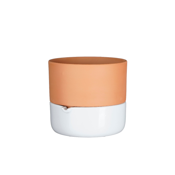 Горшок керамический Venna с высоким белым поддоном, 14,5х16,5 см. 1141932