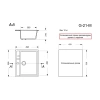 Кухонная мойка GranAlliance G-21м, черный,прямоугольная:555х495 мм
