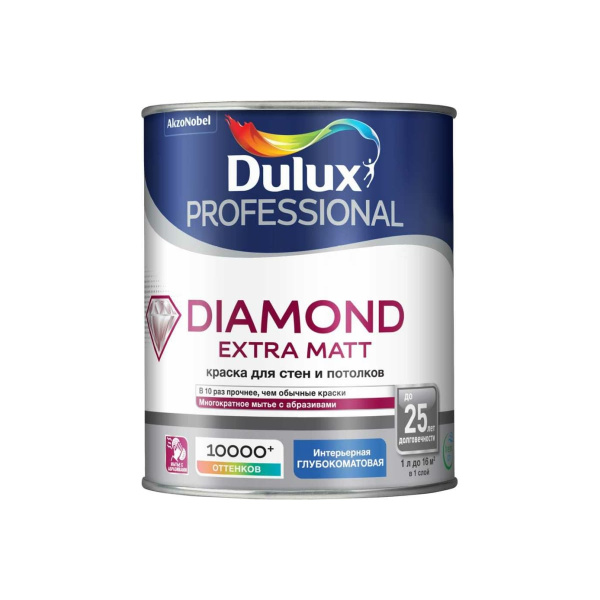 Краска Dulux Professional Diamond Extra Matt глуб/мат BW 1л Краска Dulux Professional Diamond Extra Matt глуб/мат BW 1л