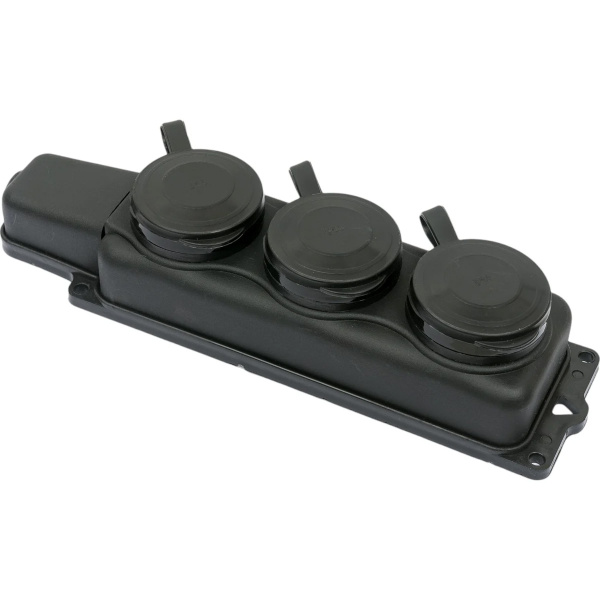 Розетка 3-ая переносная (с/з, 16А, 250В, брызг. защ.) каучук, черная, Юпитер