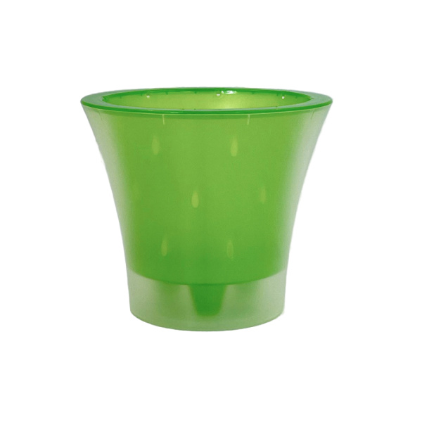 Горшок пластиковый с вкладкой, ВАНДА Зелёный-Прозрачный d17 h15, 2 л ВД17-03