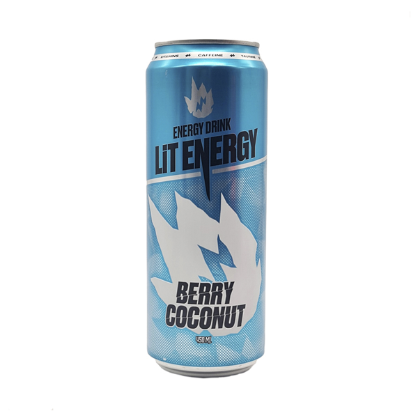LIT ENERGY Напиток энергетический BERRY COCONUT 0,45л ж/б