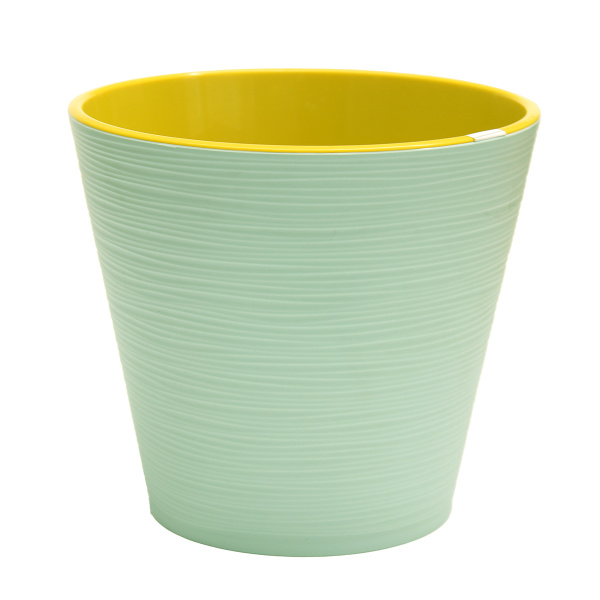 Горшок пластиковый с вкладкой, Конус Мятный  д. 20 3,7 л.