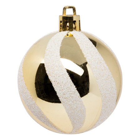 Набор елочных шаров белое золото Atmosphera 25 шт 6 см Дом Цветов пластик 184660