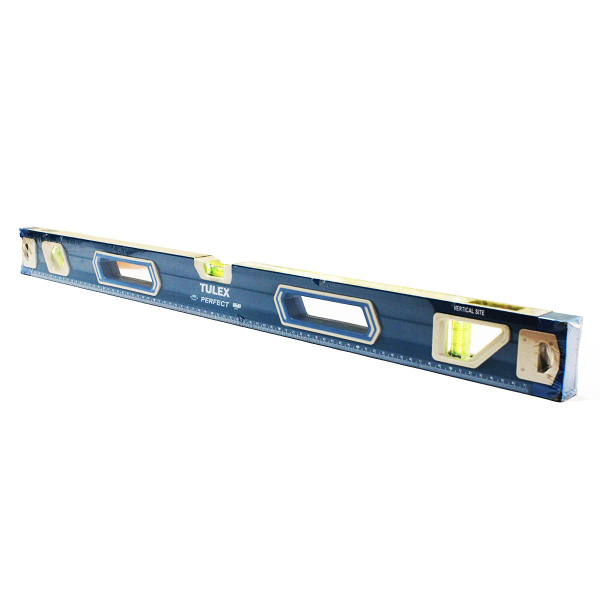 Уровень TULEX "PERFECT" 7012308 коробч.,усилен.,алюм.,магнитная фрезер.поверх.,3амп.,ручки,80см
