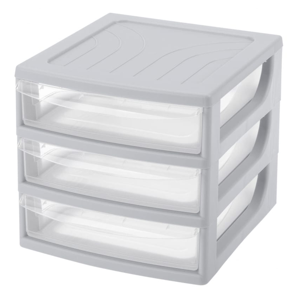Органайзер Econova А6, 3 ящика 17,5х18,6х21,4 см Светло-серый