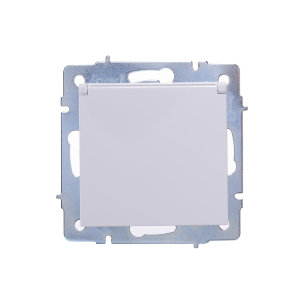 Розетка VESNA 742-0288-123B с/з с крышкой бакалит белая (механизм)