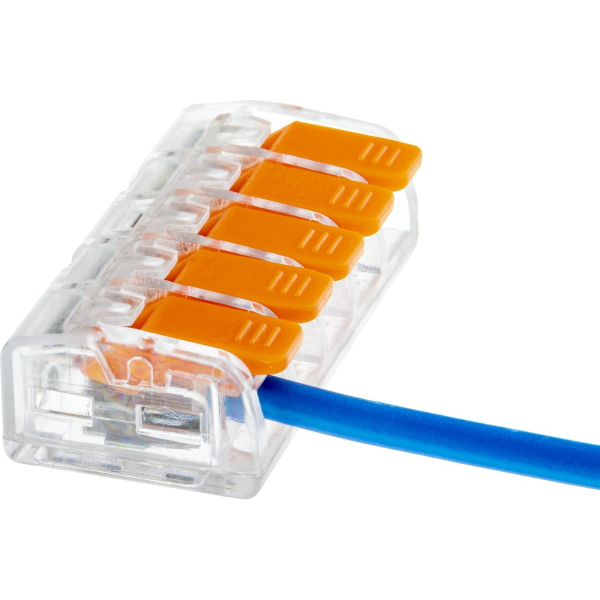 Клемма рычажковая, СМК 223-415, 0.5-4мм², прозрачная, 20 шт., 26749 2, duwi 26749 2