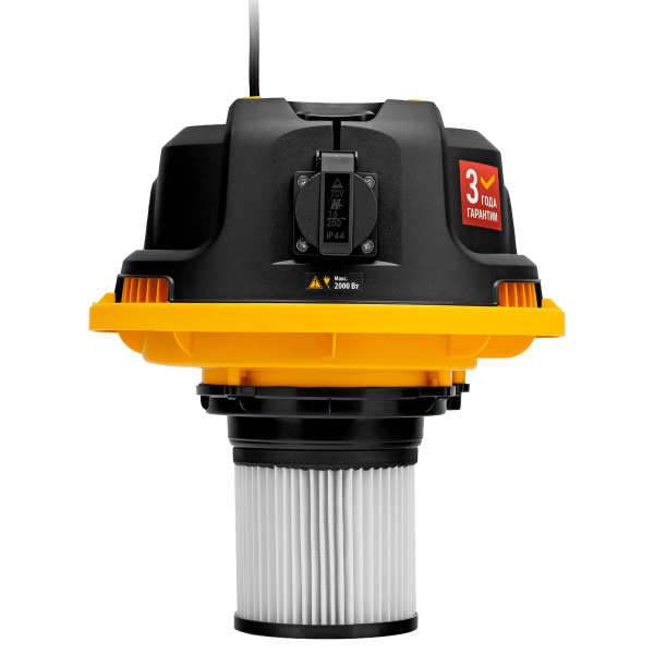 Пылесос строительный RVC20, 1400 Вт, бак 20 л, шланг 3 м, розетка с автосинхр.// Denzel