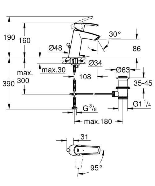 Смеситель д/р  Grohe 23552001 Start 2015 Смеситель д/р  Grohe 23552001 Start 2015
