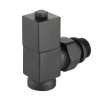 Набор дизайн-вентилей Royal Thermo CUBE, угловой (черный) 1/2" (Новый)