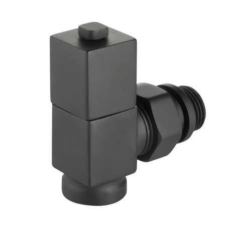 Набор дизайн-вентилей Royal Thermo CUBE, угловой (черный) 1/2" (Новый)