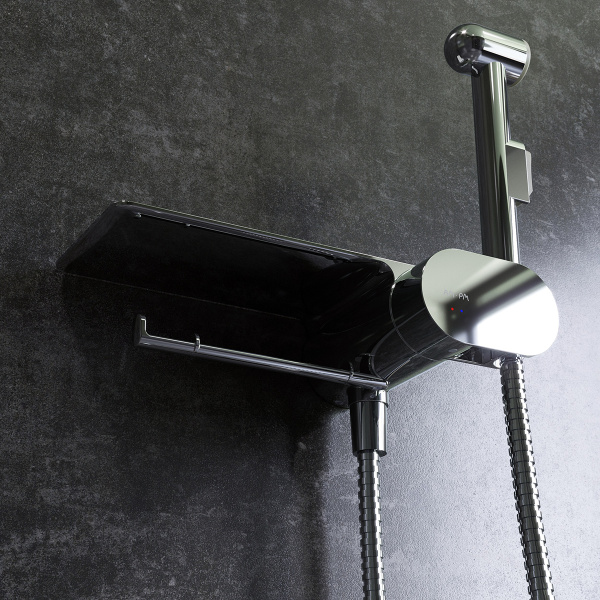 Гигиенический набор AM.PM F0202600 Like, со смесителем для душа с полкой, хром, шт., Гигиенический набор AM.PM F0202600 Like, со смесителем для душа с полкой, хром, шт.,