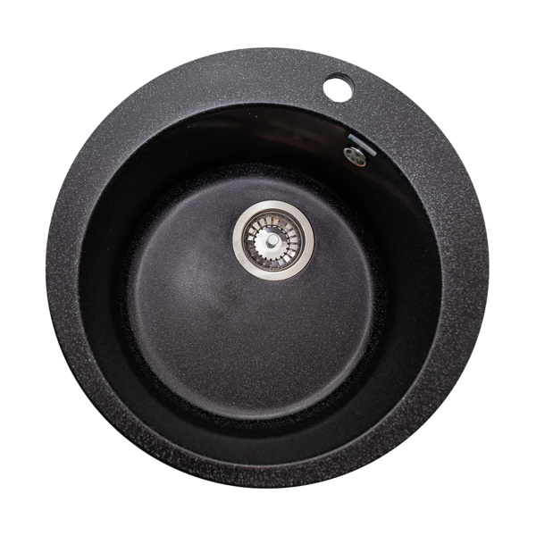 Кухонная мойка GranAlliance G-11, черный,круглая 495 мм