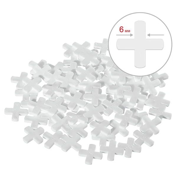 Крестики STAYER для кафеля, 6мм, 75шт