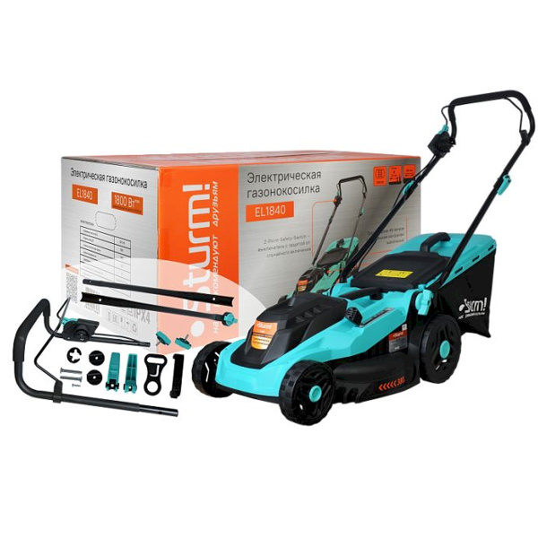 Газонокосилка электро Sturm!,1800 Вт, 38см, центр. рег-ка высоты кошения 30-70мм, 45л (EL1840)
