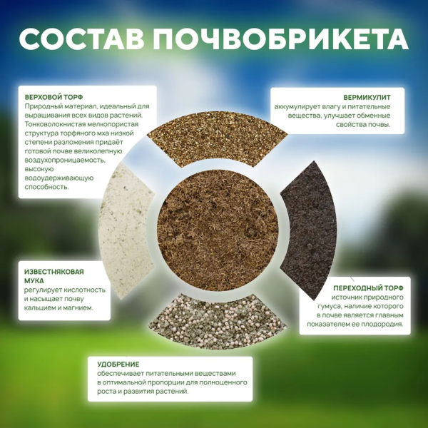 Почвобрикет БиоМастер Цветочный сад, 10л