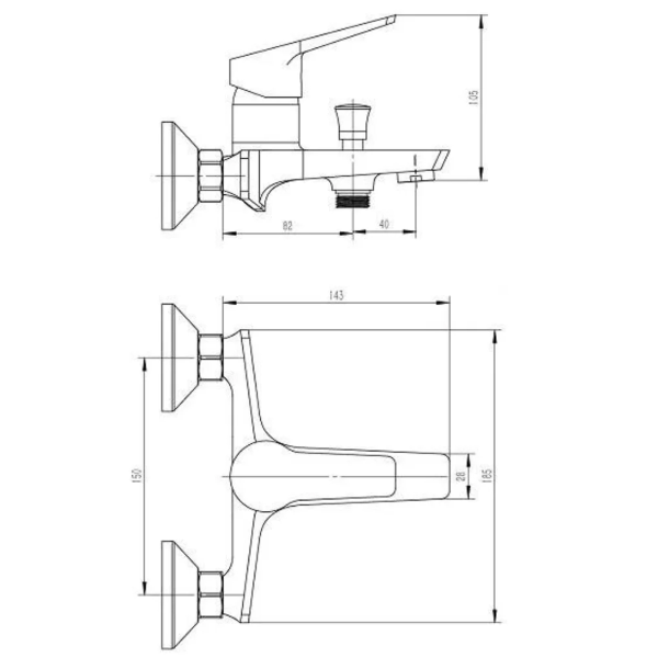 Смеситель в/д, хром ESKO Murano MR 54 Смеситель в/д, хром ESKO Murano MR 54
