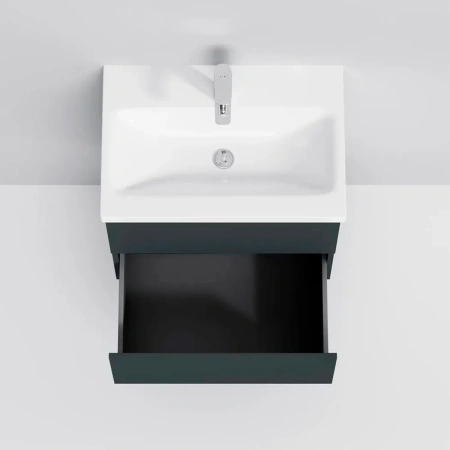 Тумба подвесная  под умыв. AM.PM GEM M90FHX06022GM 60 см, 2 ящика push-to-open, графит матовый