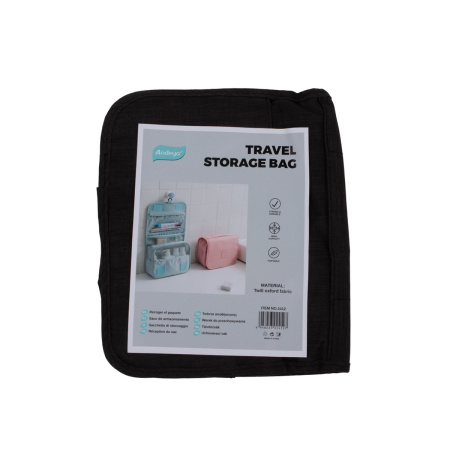 Косметичка дорожная с крючком для подвешивания 25х20см черный CN