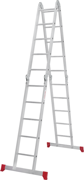 Четырехсекционная лестница-трансформер, стремянка, алюминиевая, шарнирная 4х5, нагрузка до 150 кг