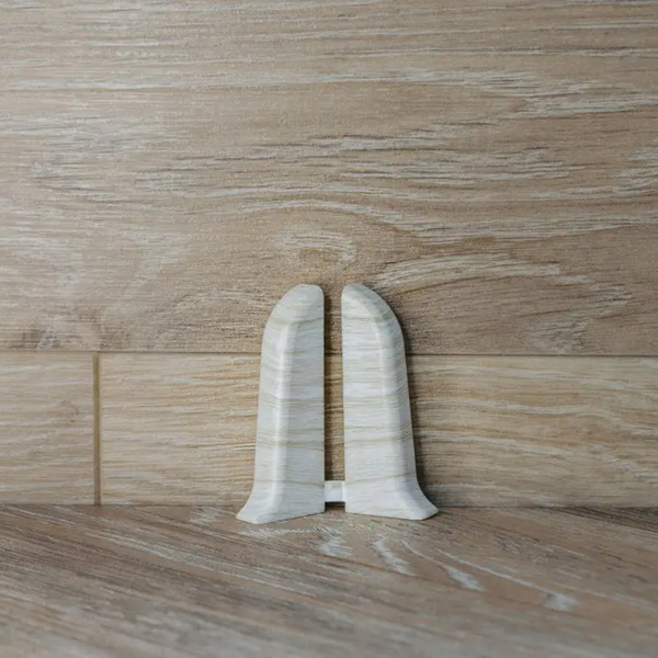 Торцевые (пара) для плинтуса 55мм "Идеал Классик", 267 Клен белый