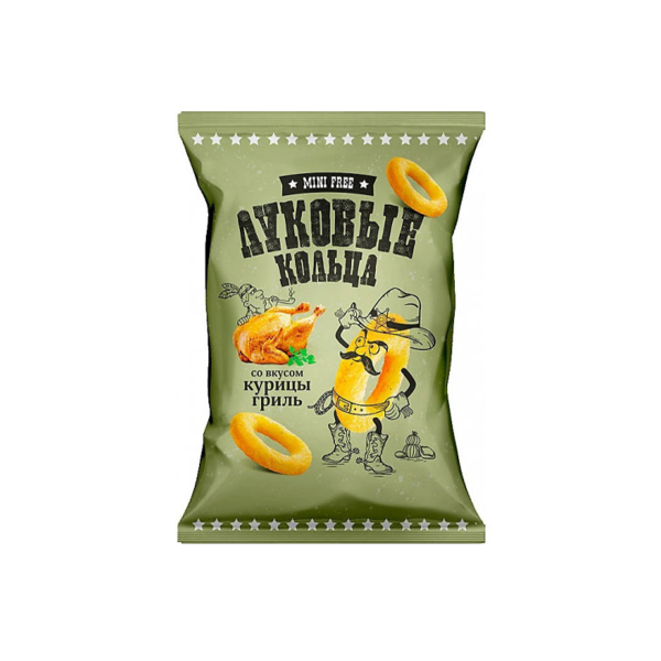 Луковые кольца со вкусом курицы гриль «Mini Free», 45 г