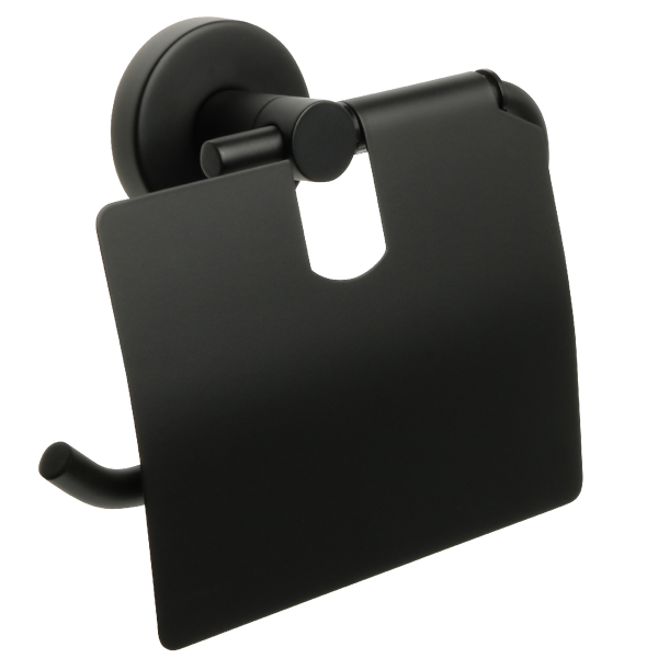 Бумагодержатель с крышкой FIXSEN "COMFORT BLACK" черный FX-86010
