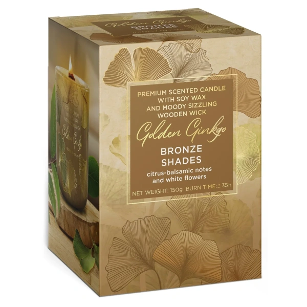 Аромасвеча BARTEK в стакане 150 г Золотой гинко (Golden Ginko) 