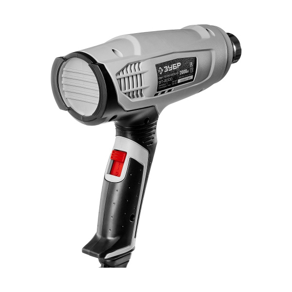 Фен технический (строительный), ЗУБР ФТ-2000, насадки 3 шт, 2 режима: 350град/ 350л/мин, 650град/ 55