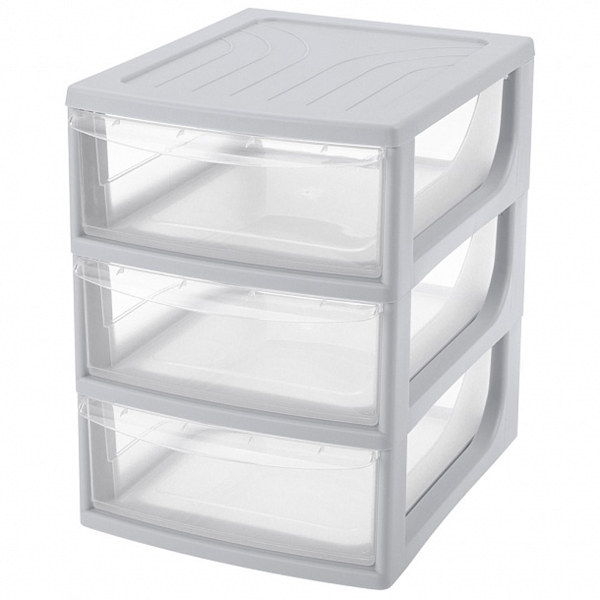 Органайзер Econova А5, 3 ящика 19,5х25,4х26,4 см Светло-серый