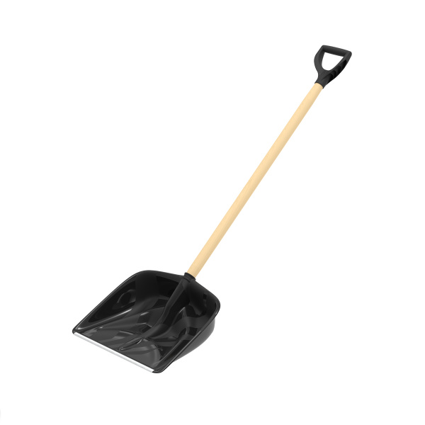 Лопата снеговая с металлической планкой и пластмассовой ручкой «Альфа» 460×420мм