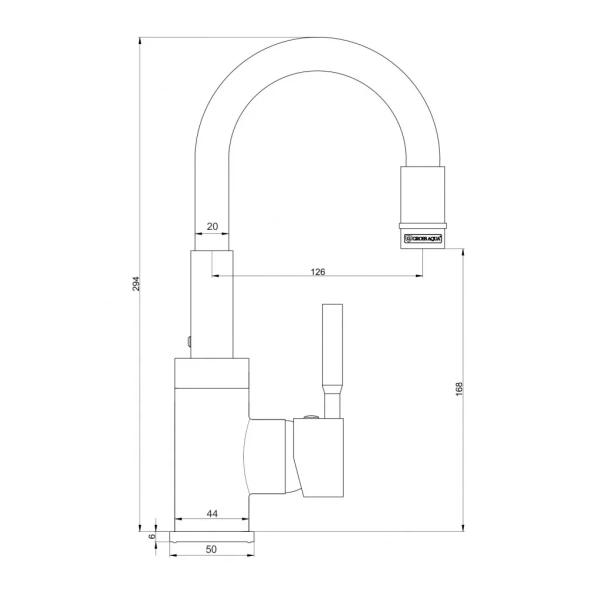 Смеситель д/к Gross Aqua ColorFlex серый (3241508G) "гибкий"р35"