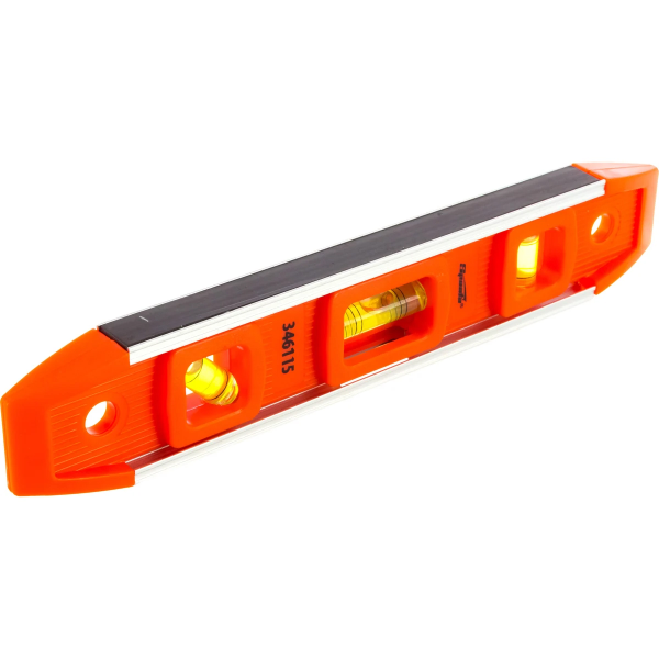 Уровень усиленный, 230 мм, 3 глазка, магнитный, пластмассовый "Торпедо" (IV)// Sparta