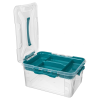 Ящик универсальный Econova GRAND BOX с замками и вставкой-органайзером 15,3л Голубой
