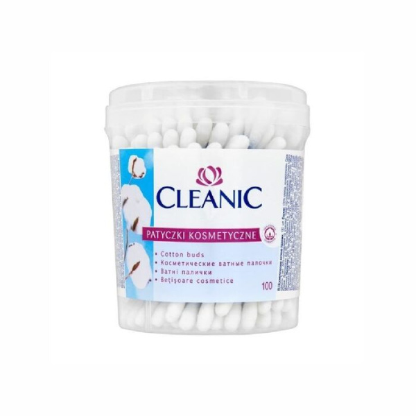 Палочки ватные Cleanic гигиенические P-100 стакан 100шт