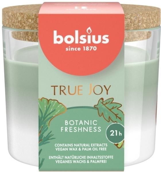Аромасвеча Bolsius в стакане Botanic Freshness 66х83 мм 21 ч.с пробковой крышкой