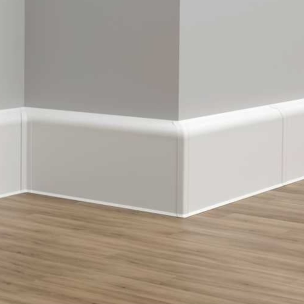 Накладки для плинтуса округлого 80мм "Идеал Дюра" (2 набора из 8 эл. во флоупаке), 001 Белый