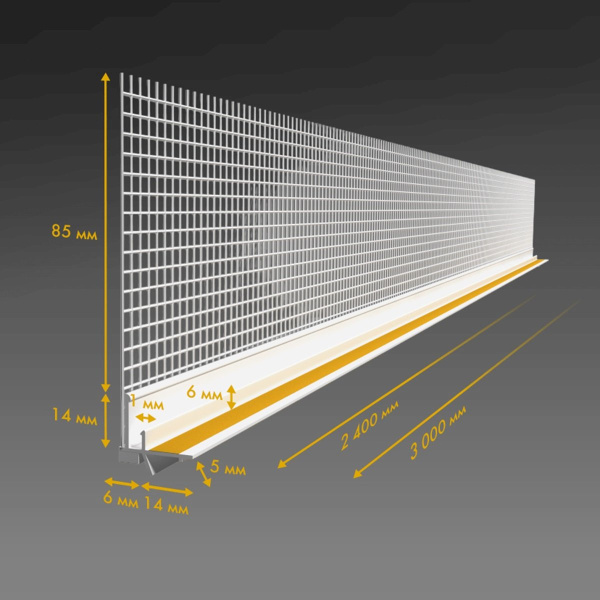 Профиль оконный примык. эко 6 мм с сеткой 2,4 м
