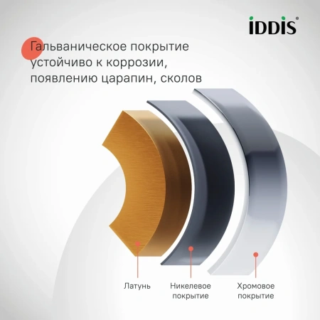 Душевая система с тропическим душем и изливом, глянцевый хром, Parker, IDDIS, PARSB3Fi06