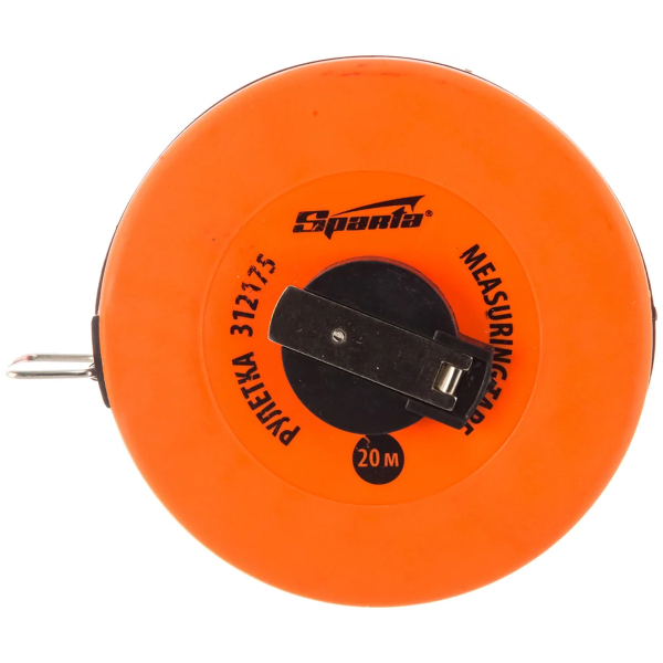 Рулетка геодезическая, 20 м х 12,5 мм, лента ПВХ, закрытый круглый корпус// SPARTA