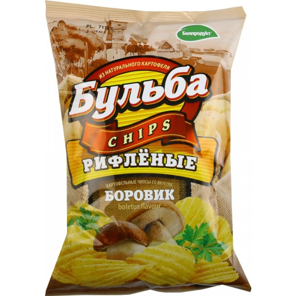 Чипсы Бульба CHIPS Боровик рифленые 75гр