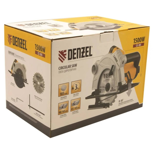 Пила циркулярная CS-185, 1500 Вт, 185 мм// Denzel